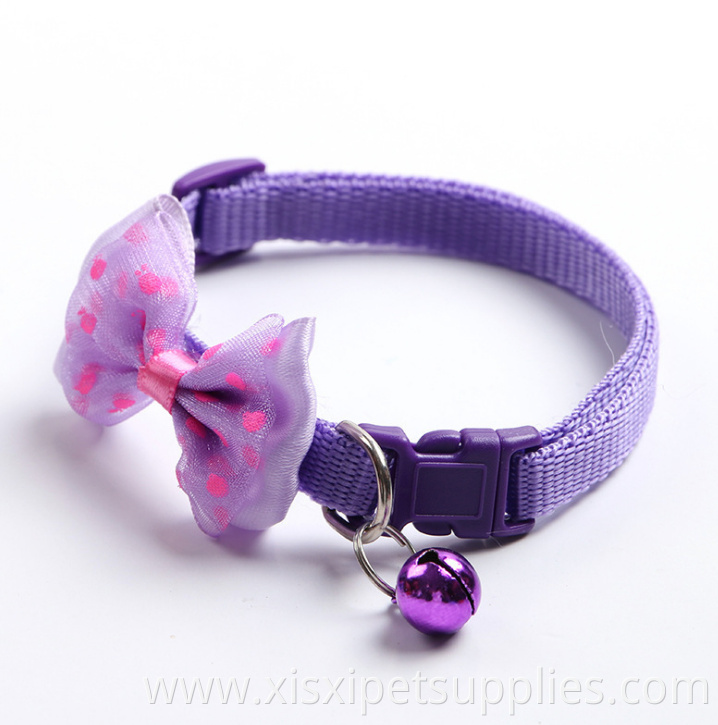 colorful bow adjustable pet collar for cat